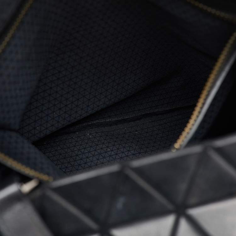 Pre Owned Issey Miyake Black Synthetic Leather and Fabric Prism Bao Bao Tote