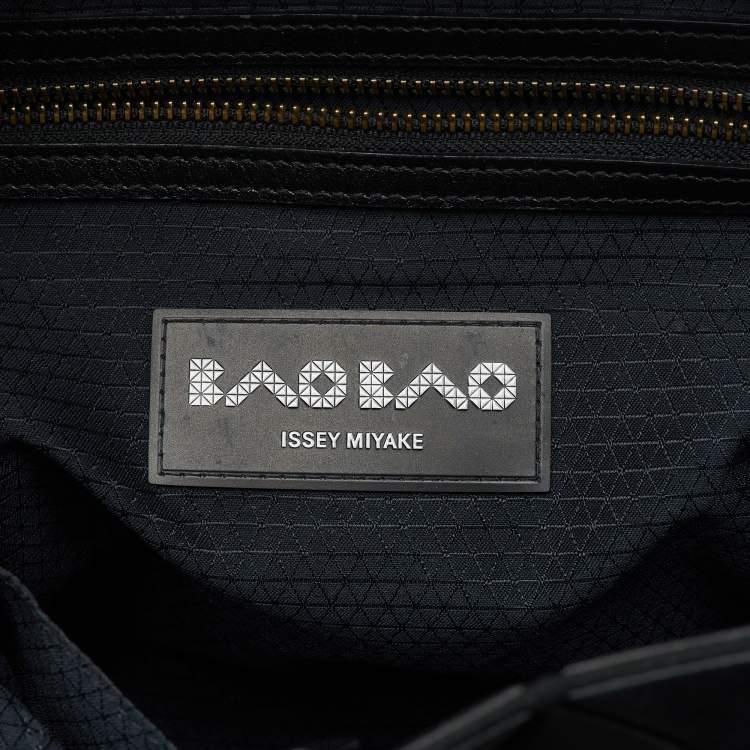 Pre Owned Issey Miyake Black Synthetic Leather and Fabric Prism Bao Bao Tote