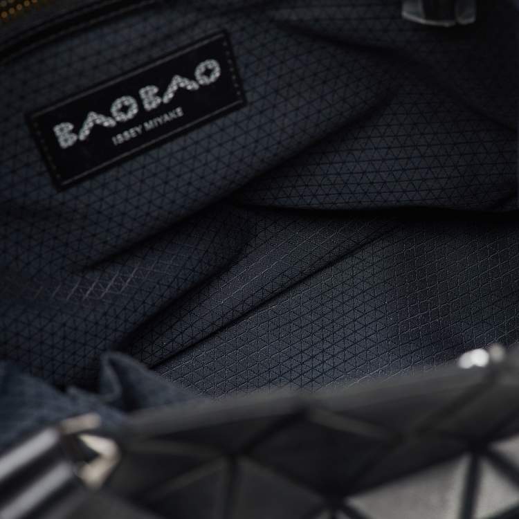 Pre Owned Issey Miyake Black Synthetic Leather and Fabric Prism Bao Bao Tote