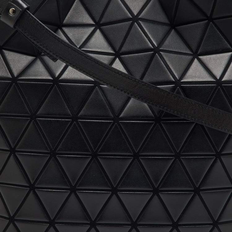 Pre Owned Issey Miyake Black Synthetic Leather and Fabric Prism Bao Bao Tote