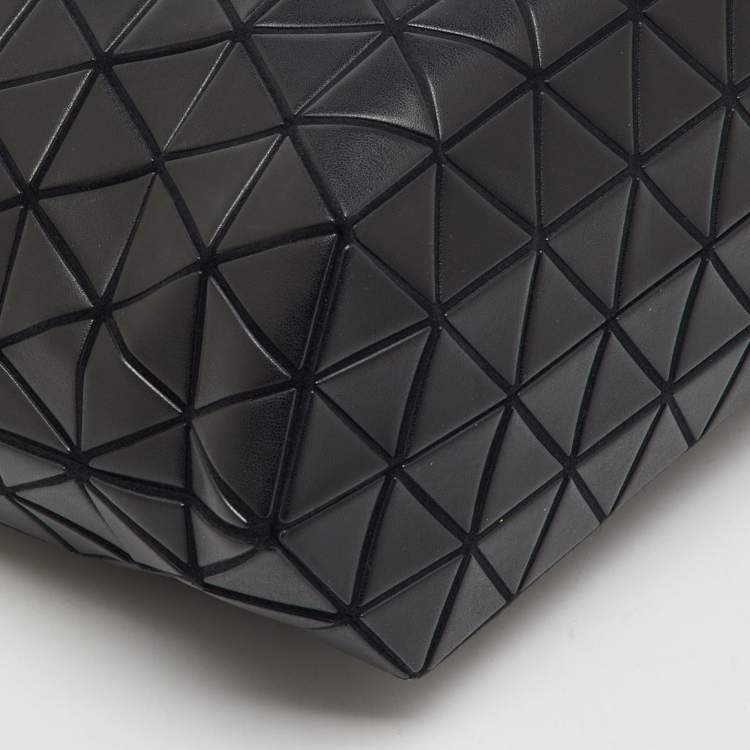 Pre Owned Issey Miyake Black Synthetic Leather and Fabric Prism Bao Bao Tote