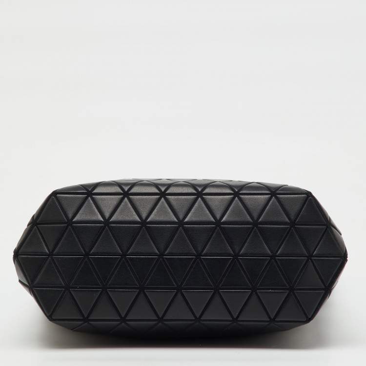 Pre Owned Issey Miyake Black Synthetic Leather and Fabric Prism Bao Bao Tote