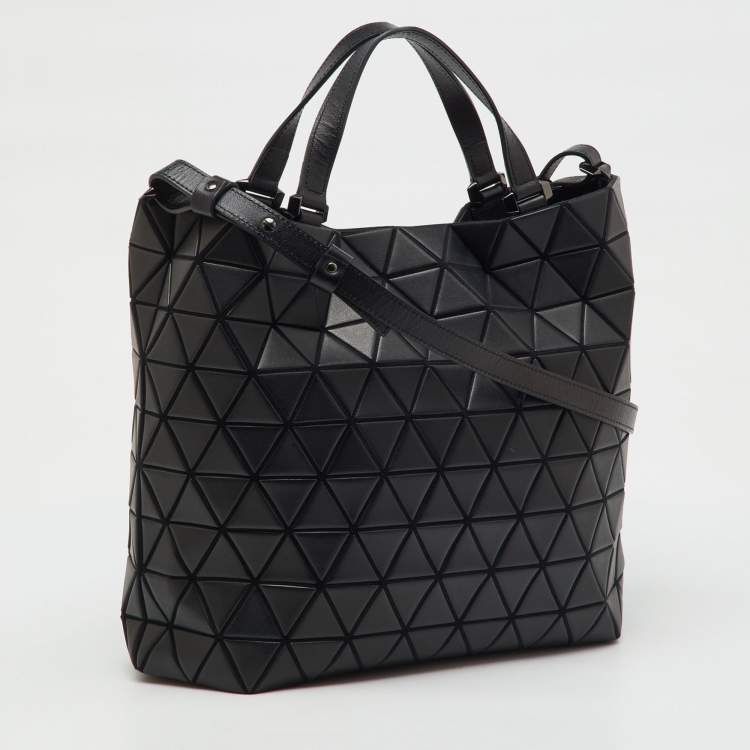 Pre Owned Issey Miyake Black Synthetic Leather and Fabric Prism Bao Bao Tote