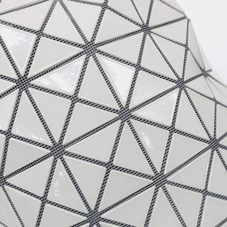 Pre Owned Issey Miyake Grey White Nylon and Polyester Bao Bao Bucket Bag