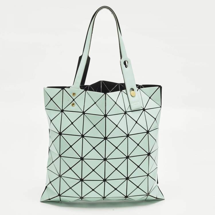 Pre Owned Issey Miyake Bao Bao Turquoise PVC and Mesh Nylon Tote