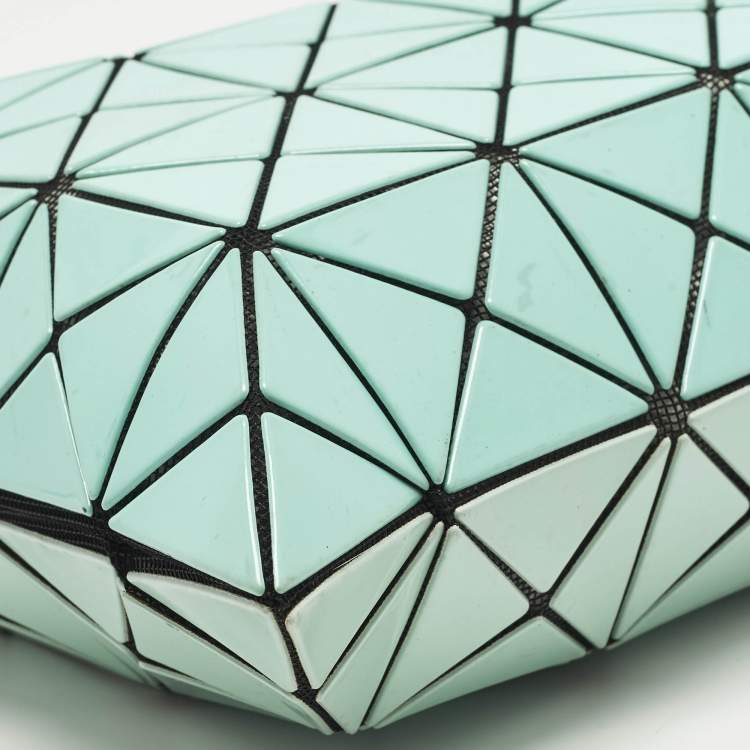 Pre Owned Issey Miyake Bao Bao Turquoise PVC and Mesh Nylon Tote