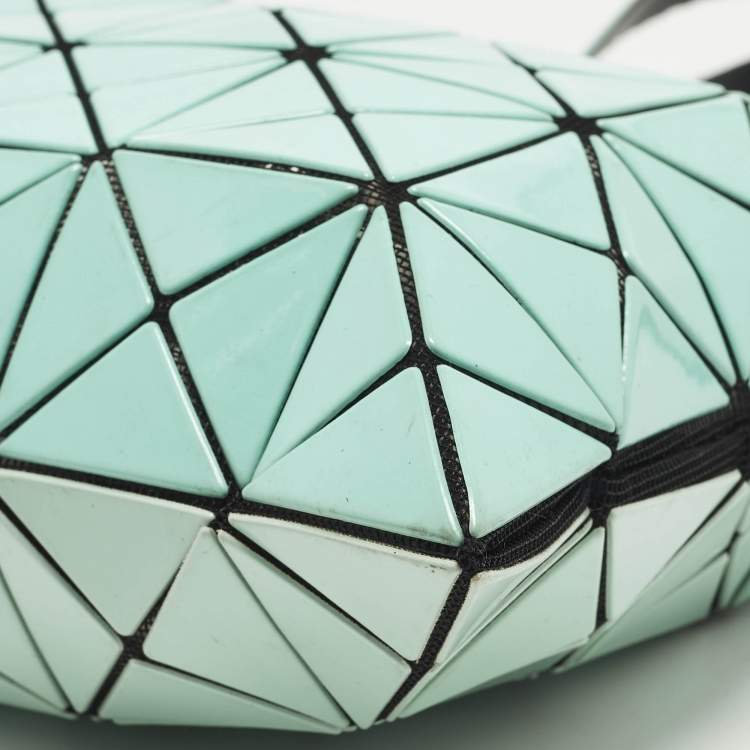 Pre Owned Issey Miyake Bao Bao Turquoise PVC and Mesh Nylon Tote