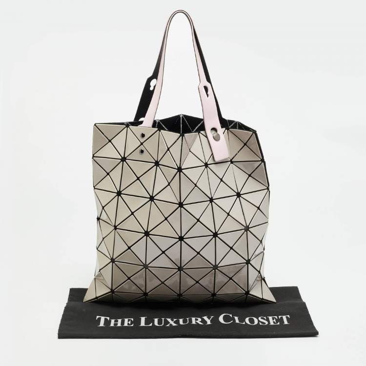 Pre Owned Issey Miyake Bao Bao Beige/Pink PVC and Mesh Nylon Tote