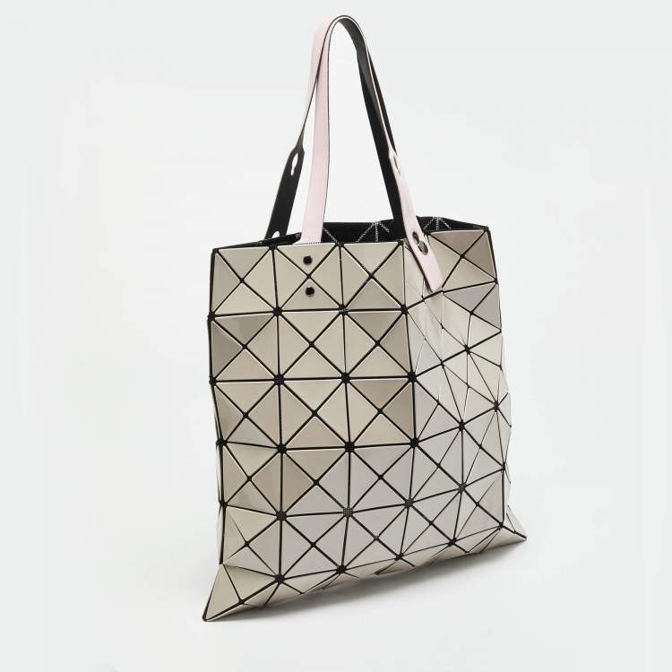 Pre Owned Issey Miyake Bao Bao Beige/Pink PVC and Mesh Nylon Tote