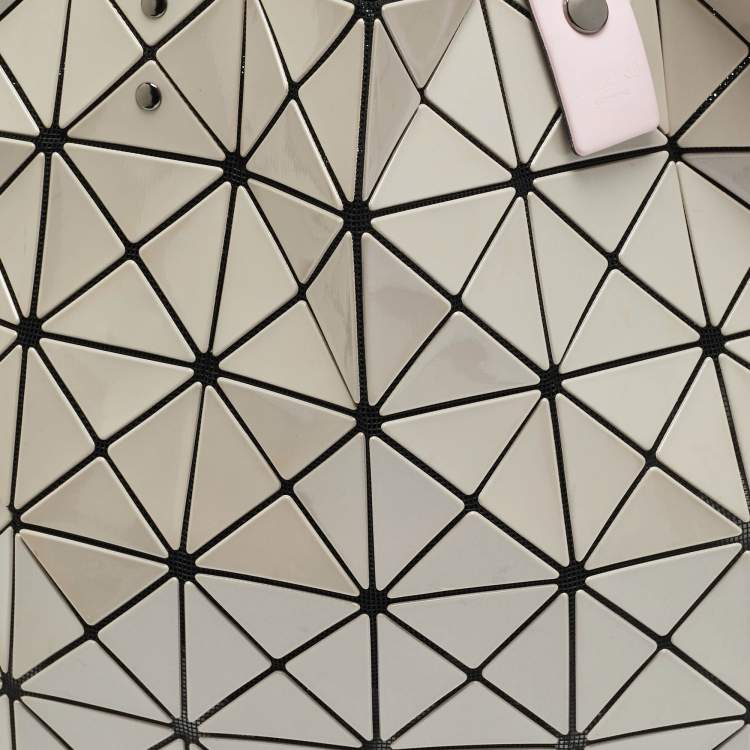 Pre Owned Issey Miyake Bao Bao Beige/Pink PVC and Mesh Nylon Tote