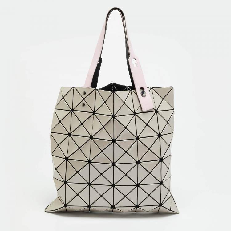 Pre Owned Issey Miyake Bao Bao Beige/Pink PVC and Mesh Nylon Tote