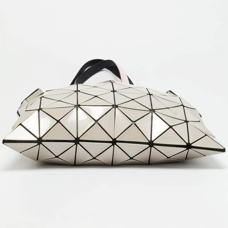 Pre Owned Issey Miyake Bao Bao Beige/Pink PVC and Mesh Nylon Tote