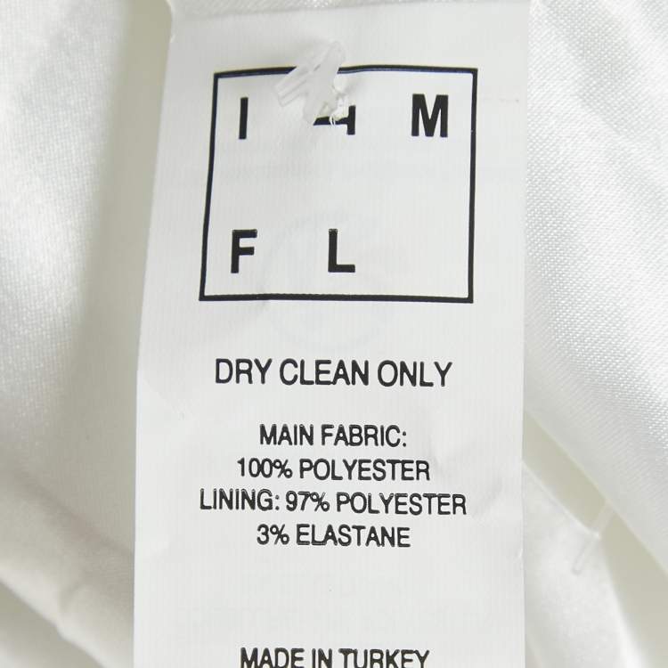 Pre Owned ITMFL White Sequin Draped Sleeveless Long Dress S