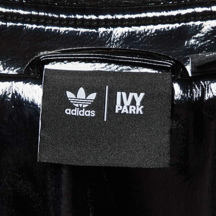 Pre Owned Ivy Park x Adidas Black Latex Trench Coat L