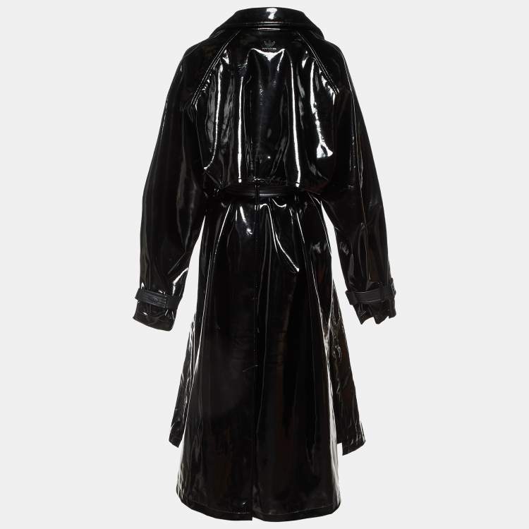 Pre Owned Ivy Park x Adidas Black Latex Trench Coat L