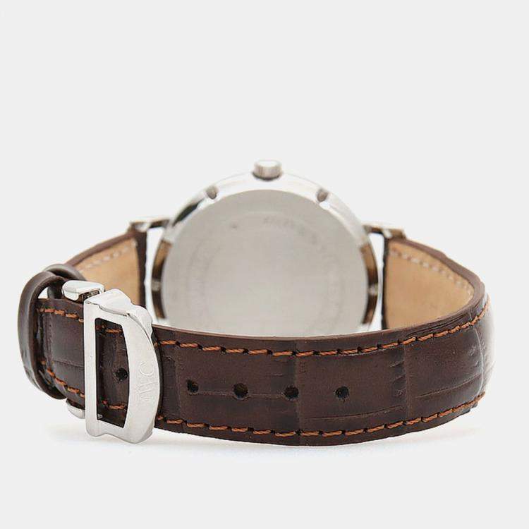 مملوكة مسبقًا IWC Portofino IW356404 Automatic Stainless Steel Womens Wristwatch 34 mm