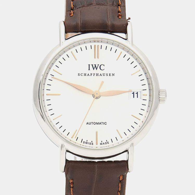 مملوكة مسبقًا IWC Portofino IW356404 Automatic Stainless Steel Womens Wristwatch 34 mm