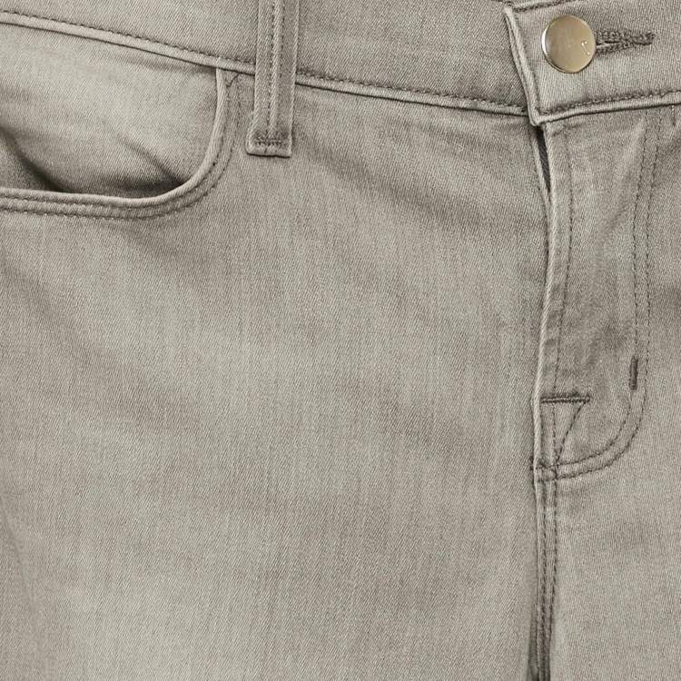 Pre Owned J Brand Grey Washed Denim Super Skinny Fit Jeans S Waist 25"