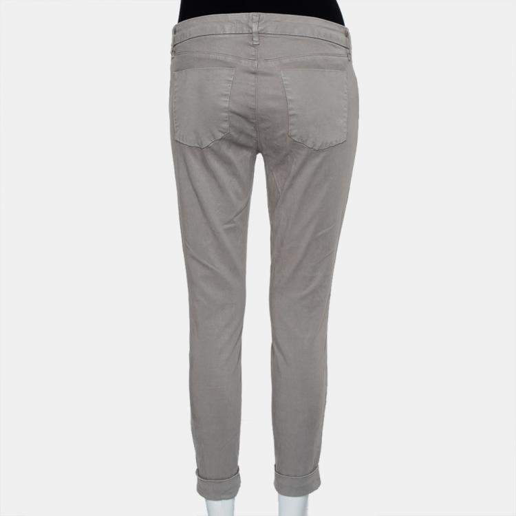 Pre Owned J Brand Stone Lyocell & Cotton Ankle Cuff Anja Pants M
