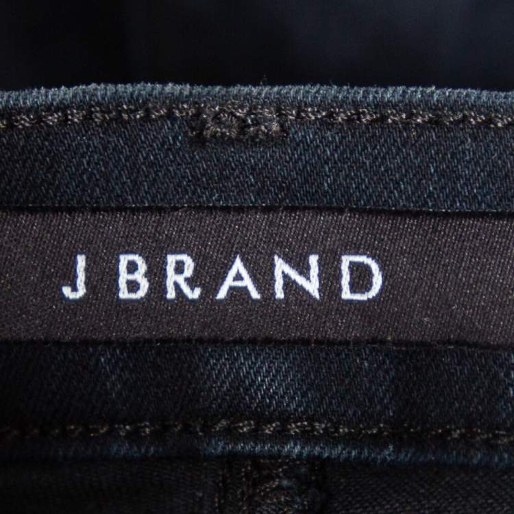 Pre Owned J Brand Navy Blue Denim Cropped Skinny Distressed Blue Mercy Jeans M