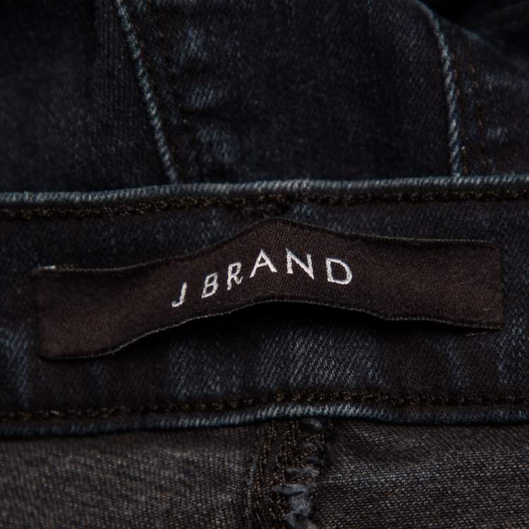 Pre Owned J Brand Navy Blue Denim Cropped Skinny Distressed Blue Mercy Jeans M