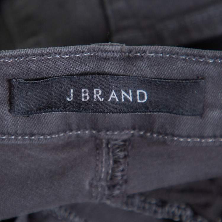 Pre Owned J Brand Dement Black Denim Distressed Alana Jeans M