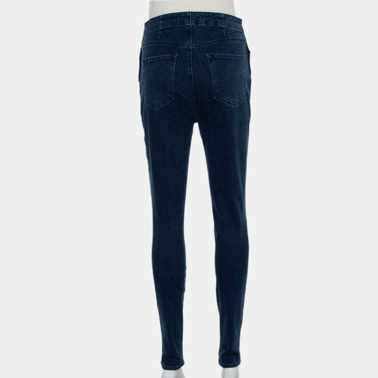 Pre Owned J Brand Navy Blue Denim High Waist Skinny Natasha Jeans M