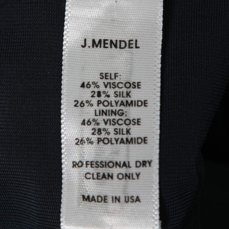 Pre Owned J Mendel Navy Blue Silk Jersey Draped Waist Detail Short Dress M