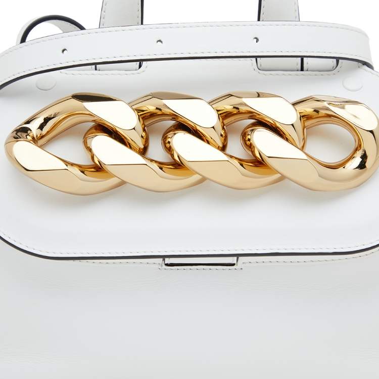 Pre Owned JW Anderson White Leather Rolo Chain Shoulder Bag
