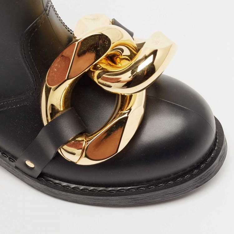 Pre Owned J.W.Anderson Black Rubber Chain Rain Boots Size 38