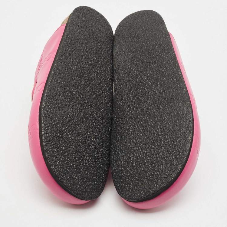 Pre Owned J.W.Anderson Pink Embossed Leather Flat Mules Size 37