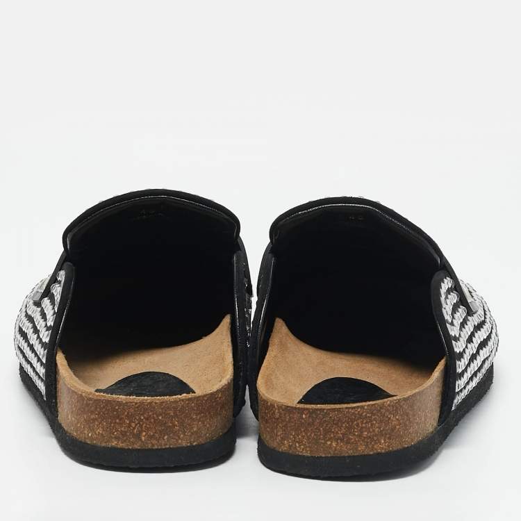 Pre Owned J.W.Anderson Black Crystals and Leather Mules Size 40