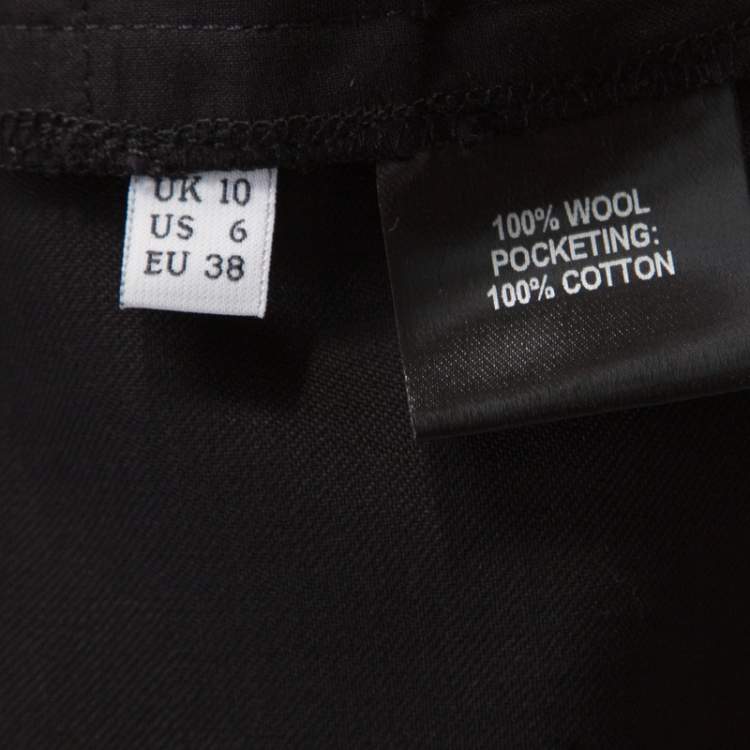 Pre Owned J.W.Anderson Black Wool Draped Crossover Front Detail Pants M