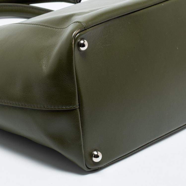Pre Owned J.W Anderson Olive Leather Medium Moon Tote