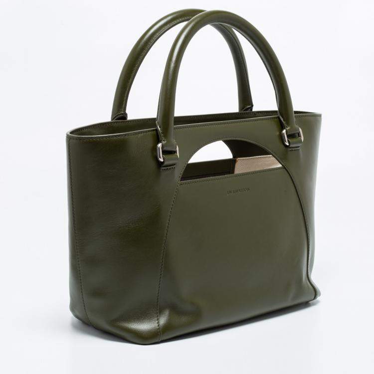 Pre Owned J.W Anderson Olive Leather Medium Moon Tote