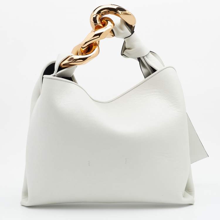 Pre Owned J.W.Anderson Off White Leather Small Chain Hobo