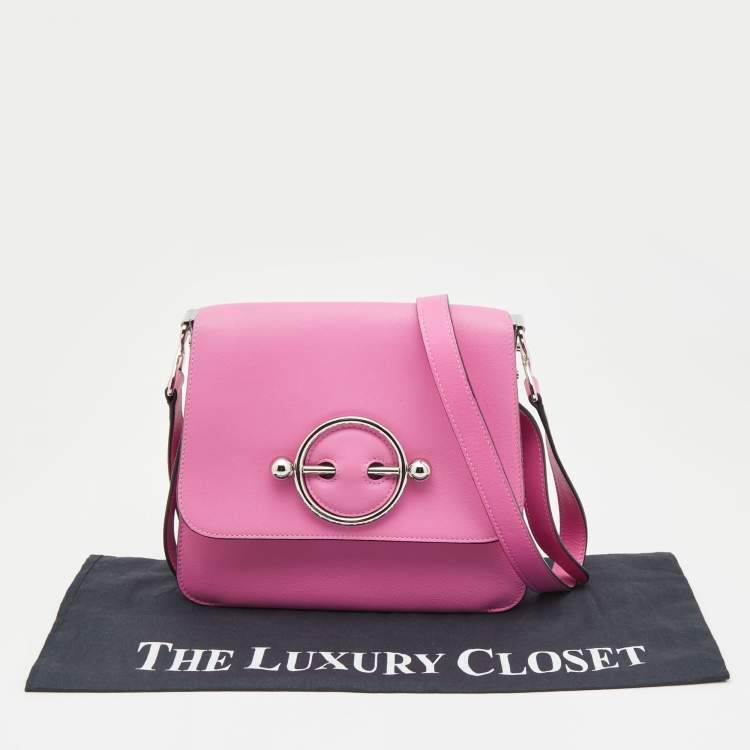 Pre Owned J.W.Anderson Pink Leather Disc Crossbody Bag