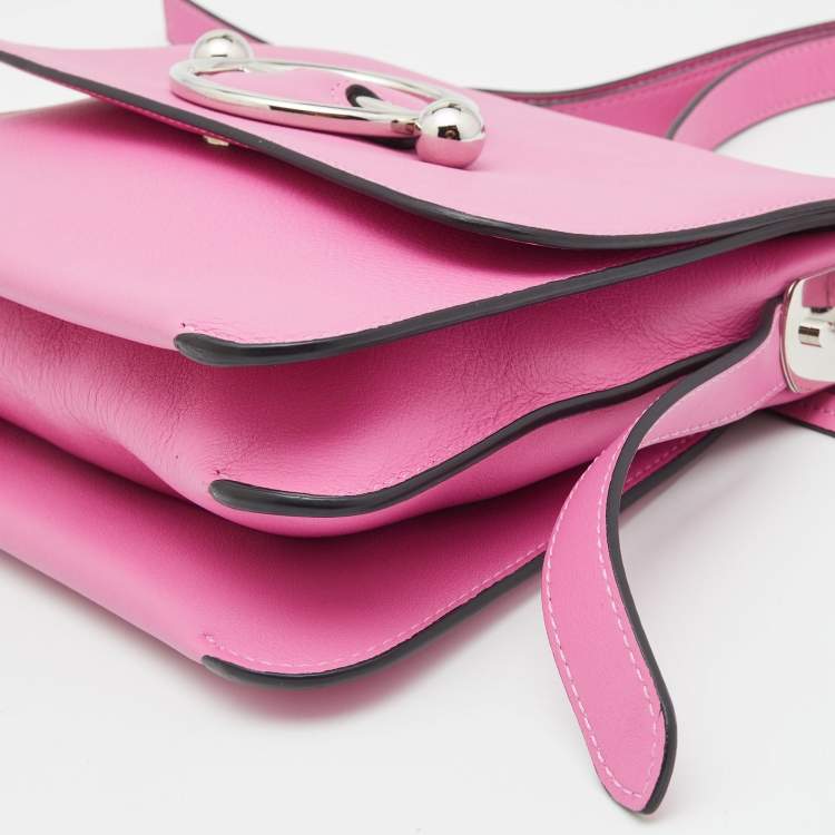 Pre Owned J.W.Anderson Pink Leather Disc Crossbody Bag