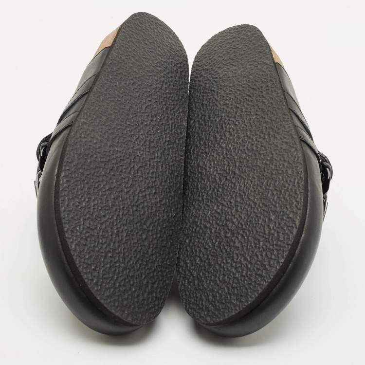 Pre Owned J.W.Anderson Black Leather Gourmet Chain Flat Mules Size 39