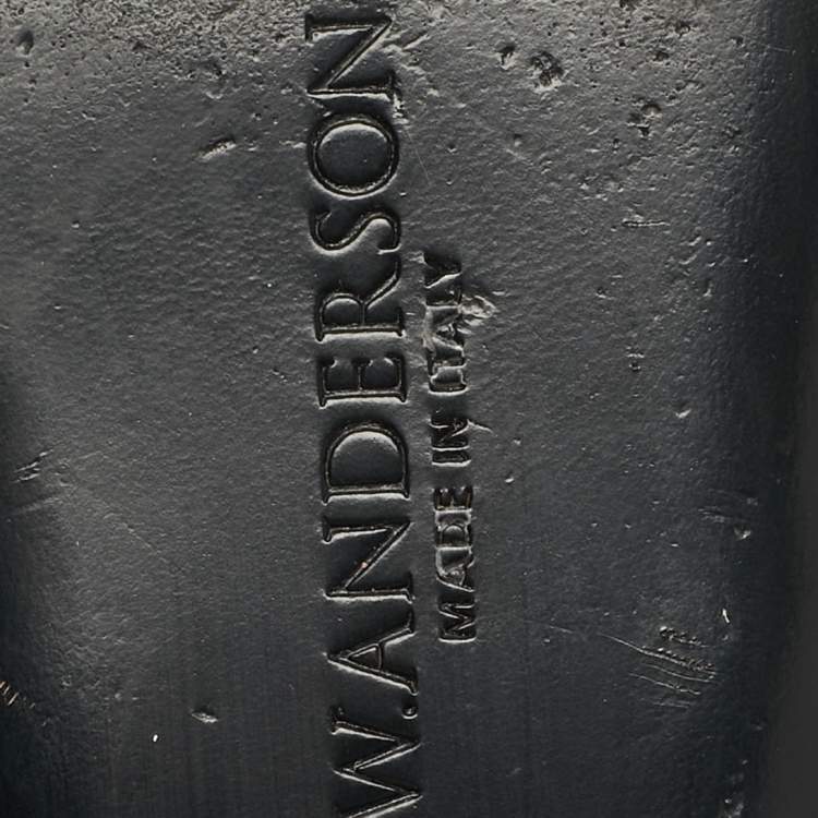 Pre Owned J.W.Anderson Beige Leather and Suede Ankle Wrap Mules Flats Size 40