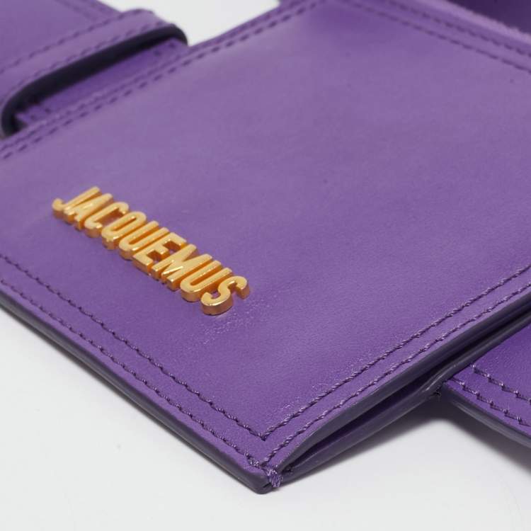 Pre Owned Jacquemus Purple Leather La Ceinture Carree Pouch Belt M