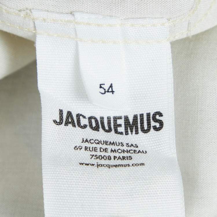Pre Owned Jacquemus Beige Printed Crepe La Chemise Jean Shirt XXL