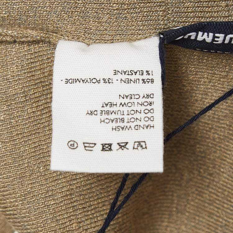 Pre Owned Jacquemus Khaki Green Linen Blend Knit Sierra Shorts L