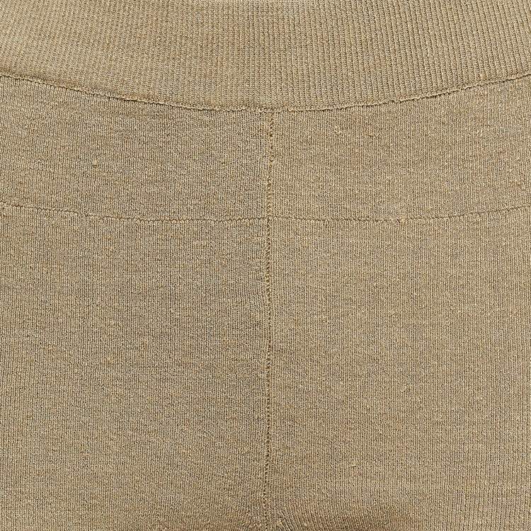 Pre Owned Jacquemus Khaki Green Linen Blend Knit Sierra Shorts L