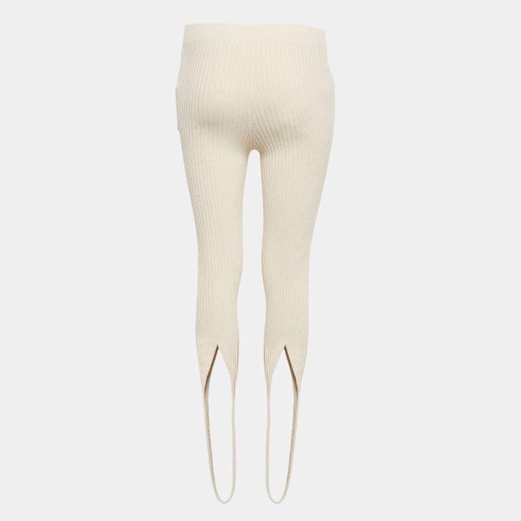 Pre Owned Jacquemus Le Collant Beige Rib Knit Stir Up Legging L