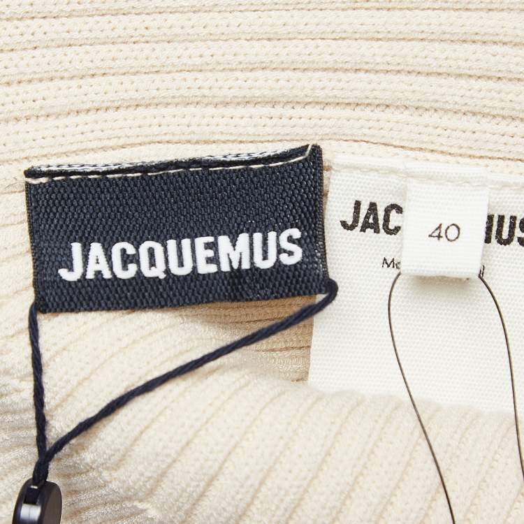 Pre Owned Jacquemus Le Collant Beige Rib Knit Stir Up Legging L