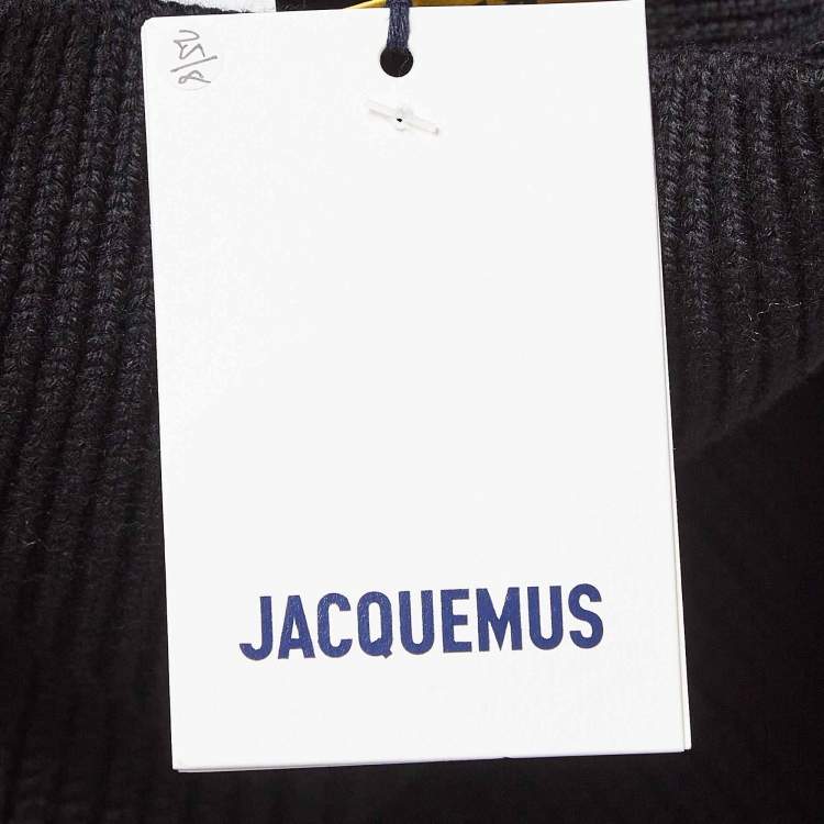 Pre Owned Jacquemus Black Wool Knit Double Layered Sweater XL