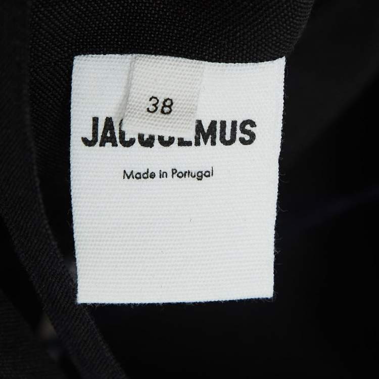 Pre Owned Jacquemus Black Wool Blend Exaggerated Sleeve Le Haut Camargue Top M