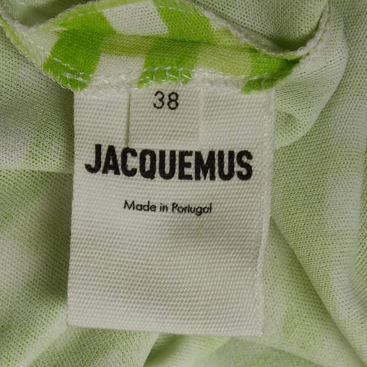 Pre Owned Jacquemus Green Checks Jersey Le Body Nodi Bodysuit M