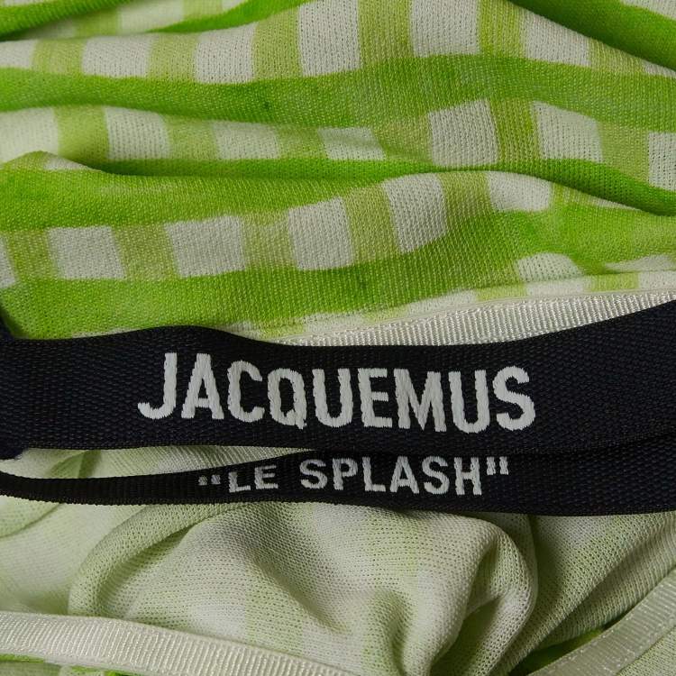 Pre Owned Jacquemus Green Checks Jersey Le Body Nodi Bodysuit M